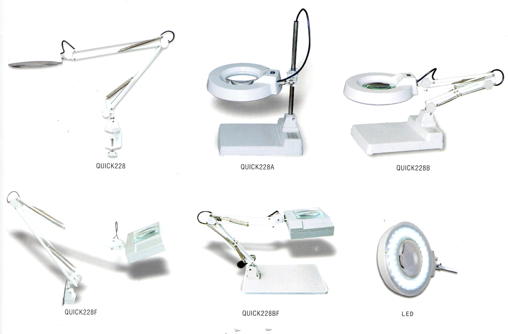 QUICK 228 / QUICK 228A / QUICK 228B / QUICK 228F / QUICK 228BF : MAGNIFYING LAMP (FLUORESCENT/LED) : โคมไฟแว่นขยาย