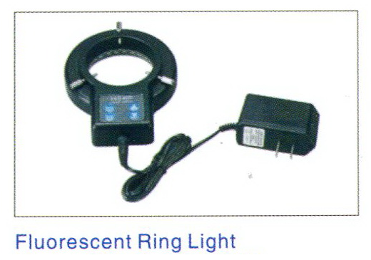 fluorescent ring light : โคมไฟฟูลออเรสเซนต์สำหรับกล้องจุลทรรศน์